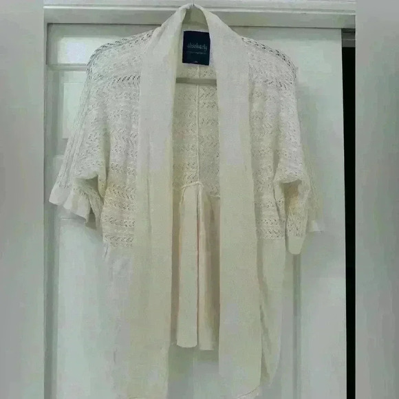 Absolutely‎ creative worldwide Vintage knit cardigan cream size large - Picture 1 of 3